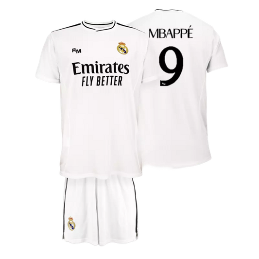 Real Madrid 2024-25 prémium gyerek szurkolói mez szerelés, replika - Mbappé - 9