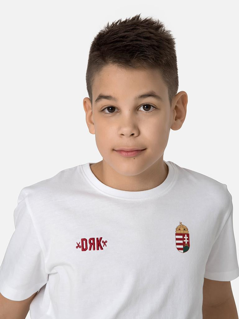 Official Hungarian national team fan t-shirt - child, white 