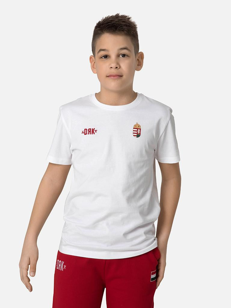 Official Hungarian national team fan t-shirt - child, white 