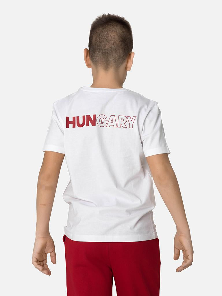 Official Hungarian national team fan t-shirt - child, white 