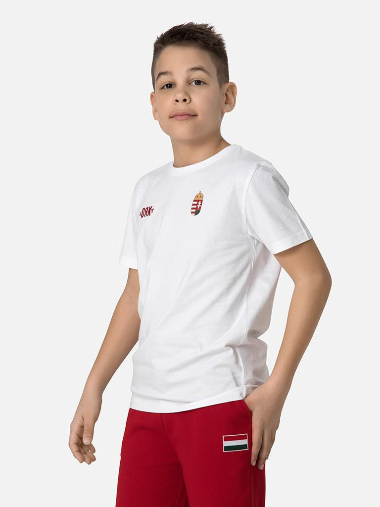 Official Hungarian national team fan t-shirt - child, white 