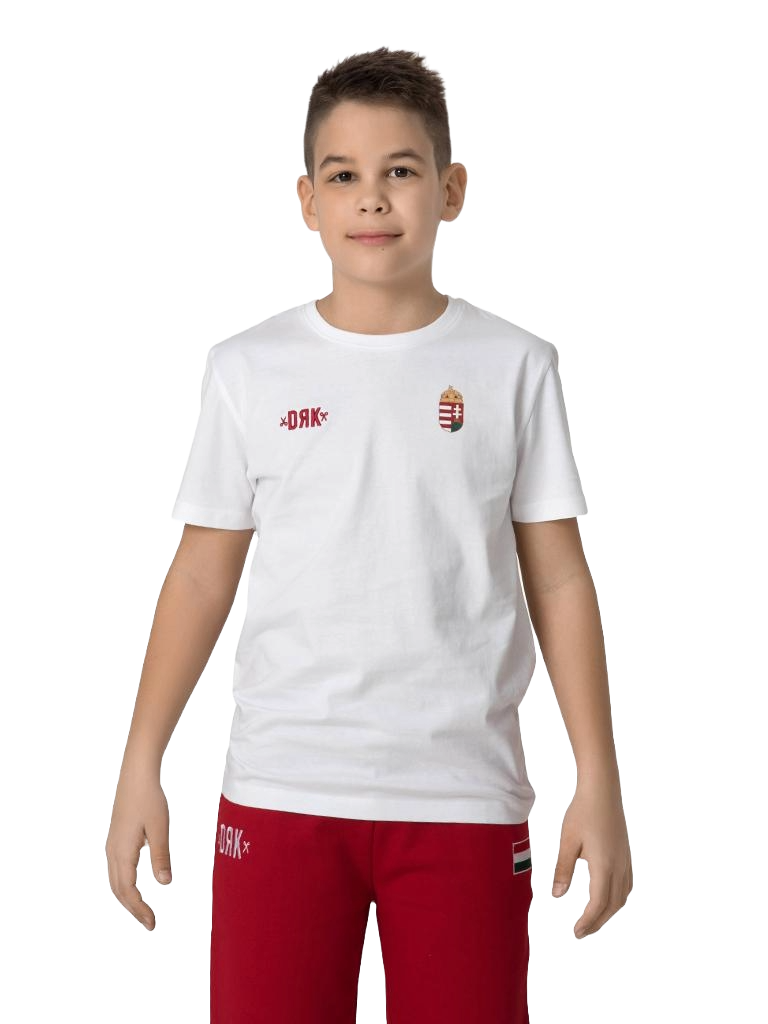 Official Hungarian national team fan t-shirt - child, white 