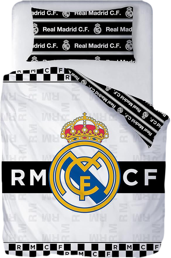 Real Madrid soft black and white bedding set