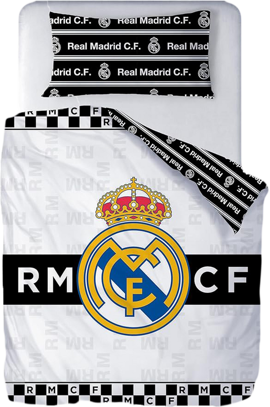 Real Madrid soft black and white bedding set